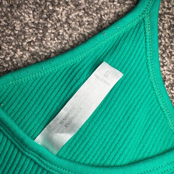 Green Ribbed Tank Top - Picture 6 of 6